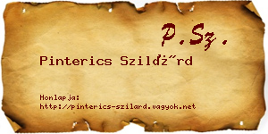 Pinterics Szilárd névjegykártya