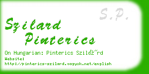 szilard pinterics business card